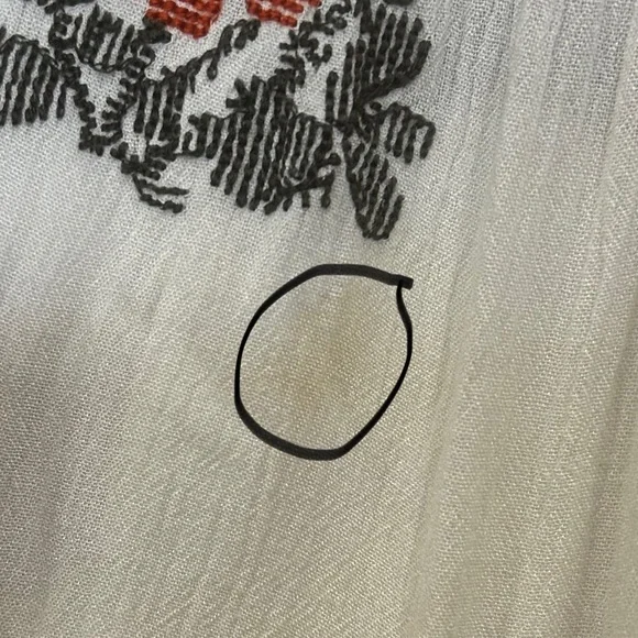 Free People Wild Horses Boho Ethereal Embroidered Mini Dress White Blue XS - Picture 9 of 15